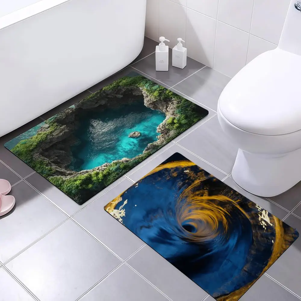 

Floor Mat Bottomless pit 3D trap Bathroom Soft Diatomaceous Mud FloorMat Bathroom Absorbent Mat,Bedroom Mat