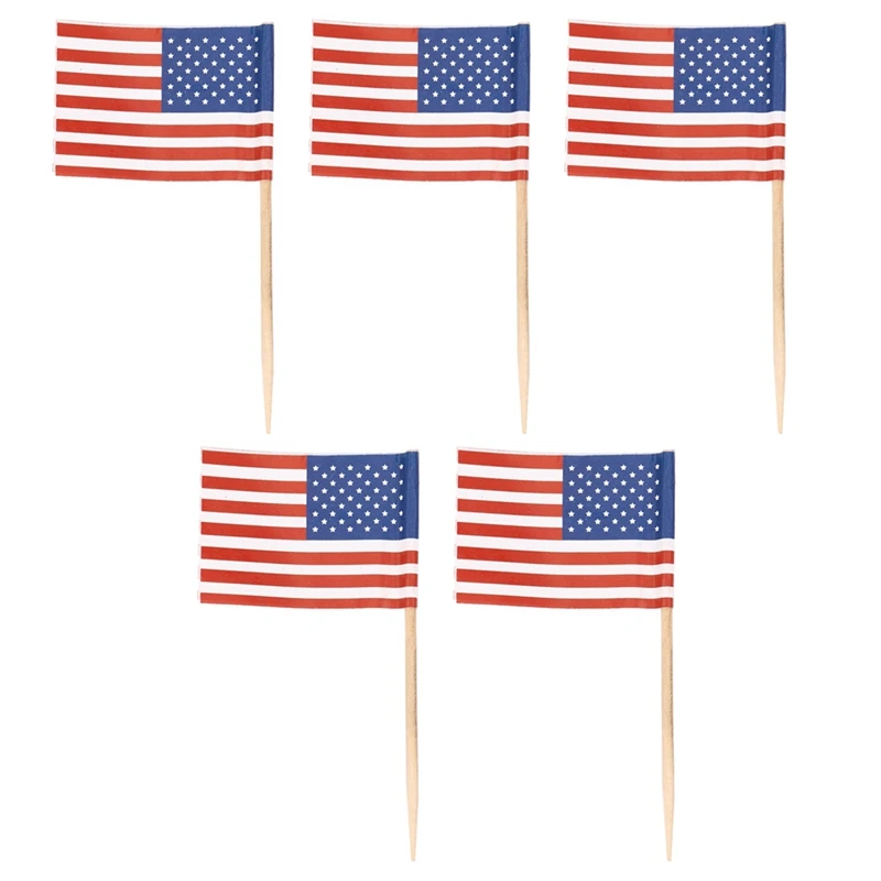 500 American Flag Toothpicks Party Cupcake Decoration Sandwich Mini Food Picks