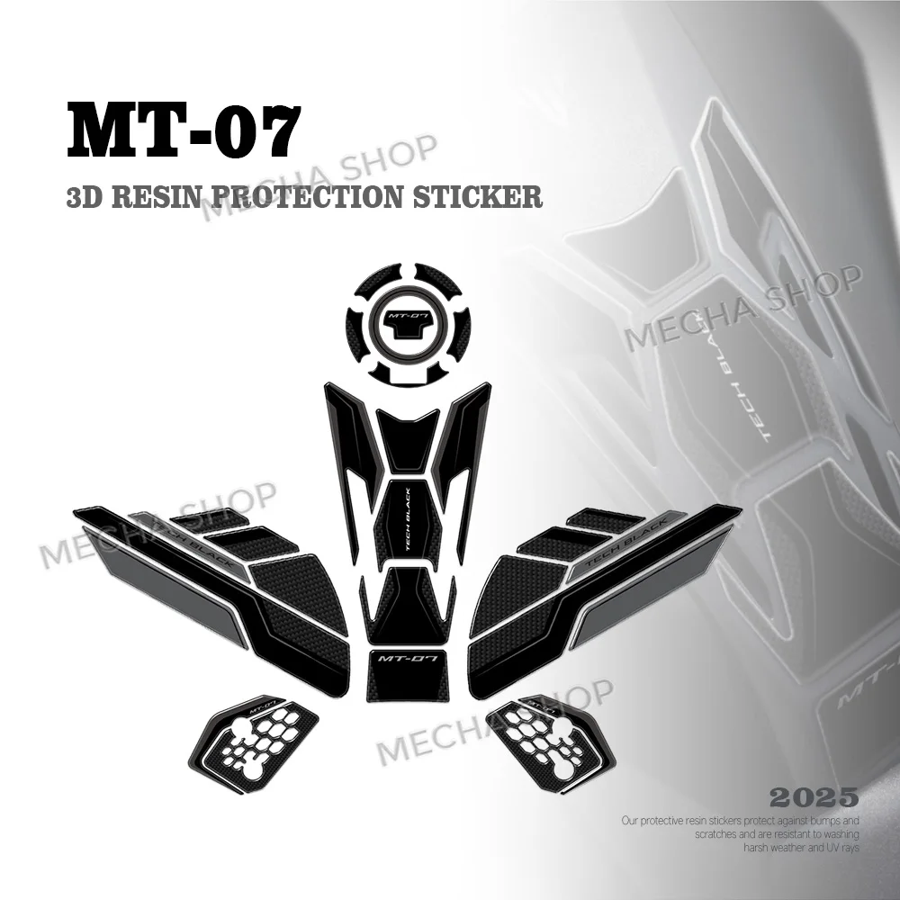 

For MT-07 mt07 2025- Accessories Tank Pad 3D Epoxy Resin Sticker Protection Kit