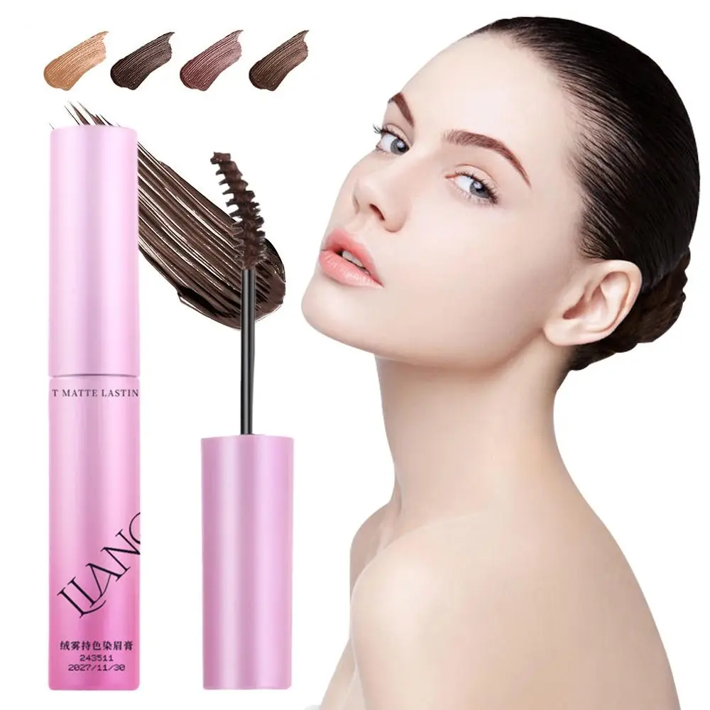 Creme de sobrancelha tingido natural, 4 cores, sem manchas, à prova d'água, creme de sobrancelha, à prova de suor, de longa duração, natural para mulheres