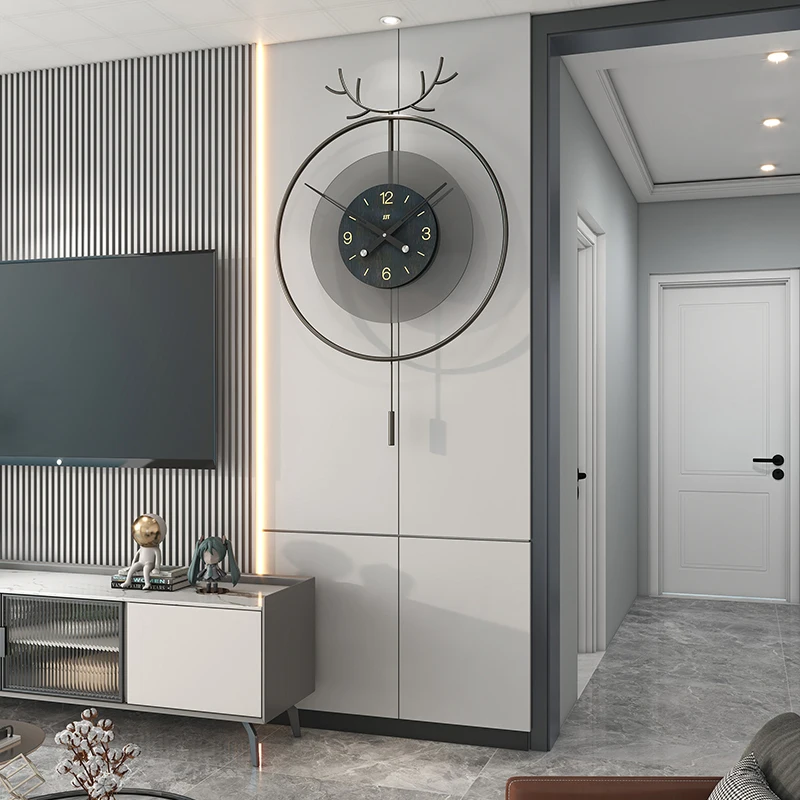 

2024 New Clock Watch Wall Clock Living Room Modern Simple High-end Atmosphere Home Fashion Wall Watch Bedroom Decor