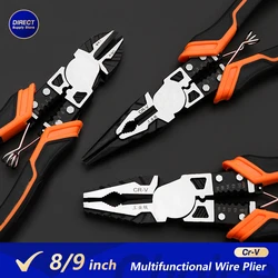 Cr-V 8/9inch Multifunctional Wire Pliers Sharp Diagonal Pliers Needle Nose Pliers for Cutting Twisting and Clamping Metal Wires