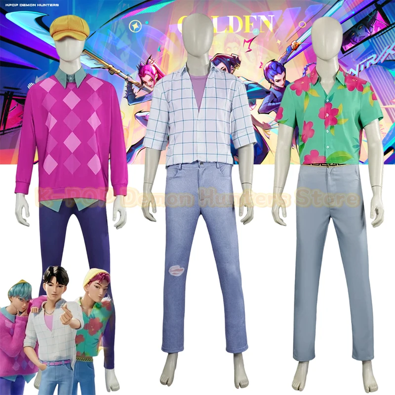 

New Movie Kpop Demon Hunter Saja Boys Jinu Baby Abby Cosplay Costume Adult Men Top Pants Suit Uniform Halloween Carnival Clothes