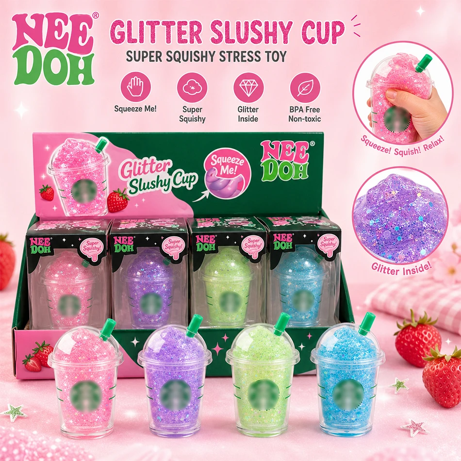 2026 Schylling NeeD Doh Stress-relief drink cup Bilnd Box Sensory Squeeze Toy Stress Relief Snowball for Focus ADHD Population