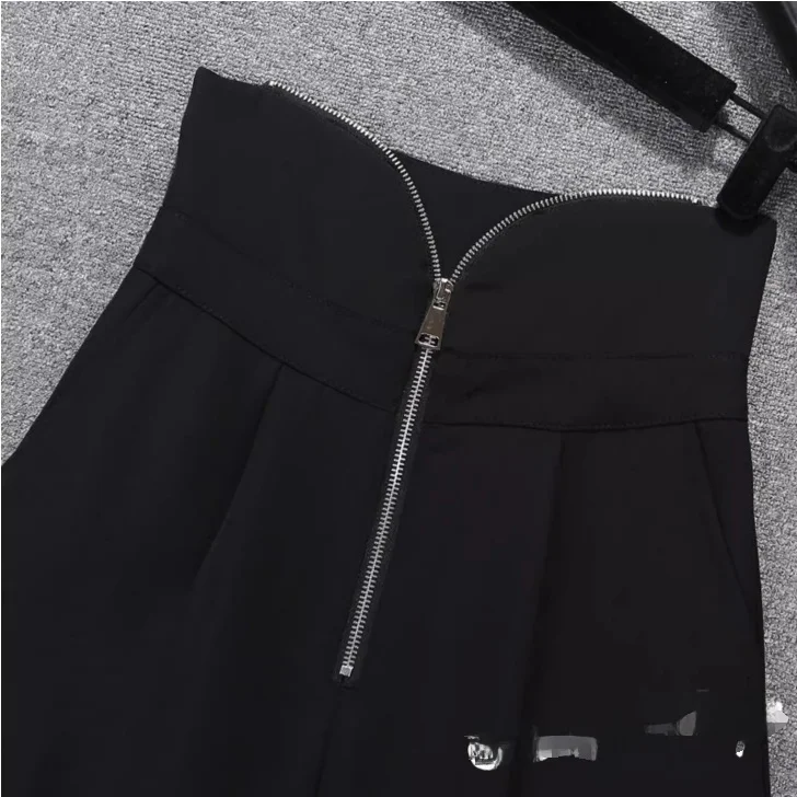 

Slimming High Waist Wide Leg Pants Women's Autumn Summer Fashionable Black Shorts Casual Base Layer Bloomer Suit Pants