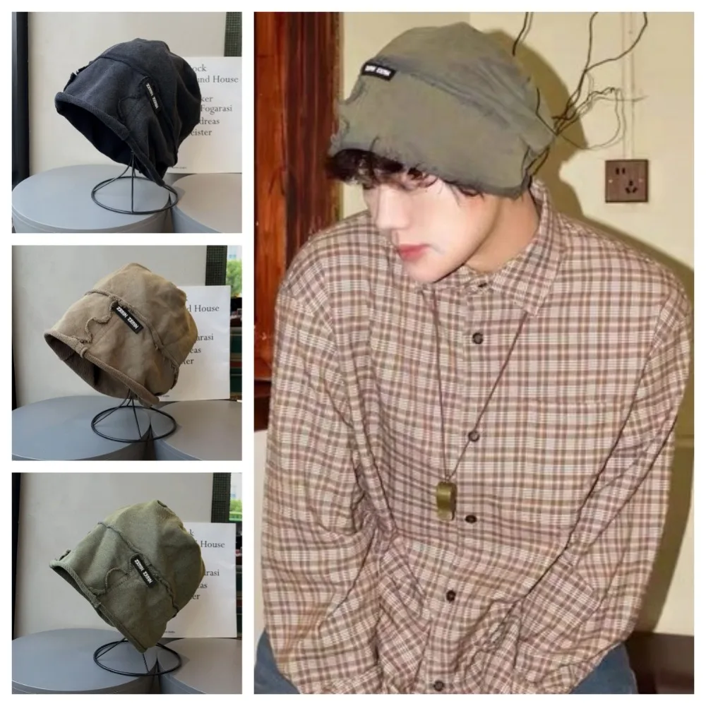 

Fashion Vintage Wasteland Pullover Cap Elastic Cotton Washed Beanie Hip Hop Cool Loose Beret Streetwear