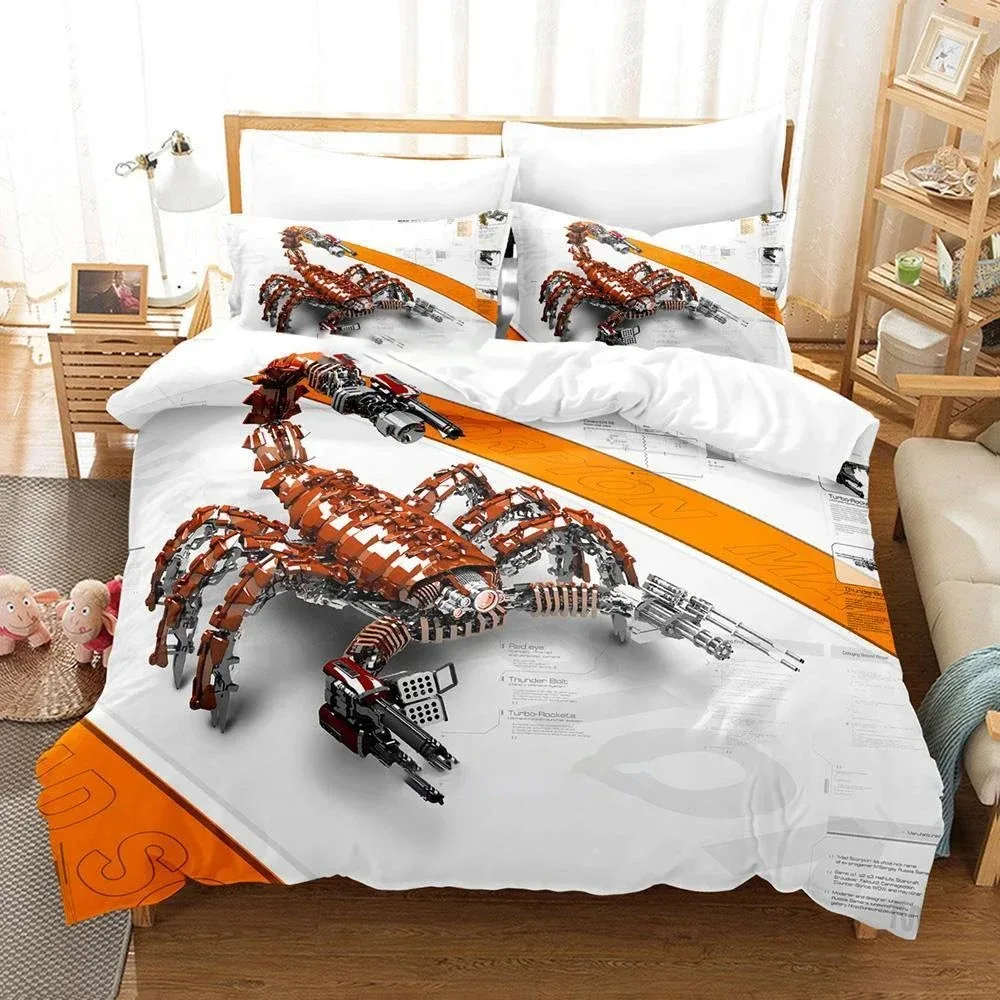 

Fashion Sci Fi Robot Anime Bedspread Single Twin Full Queen King Size Bed Cover For Adults Boys Bedroom Quilt Cover Pillowcase