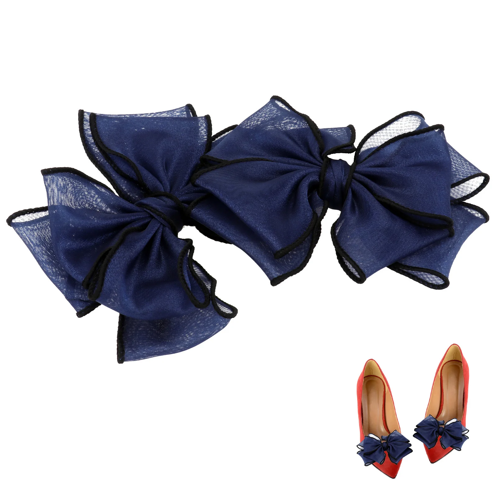 

2pcs Butterfly Knot Decorations Diy Bowknot Charms For Women High-Heeled Shoe Accessories Shoe Ornaments Stereo Pearl Bow Decor