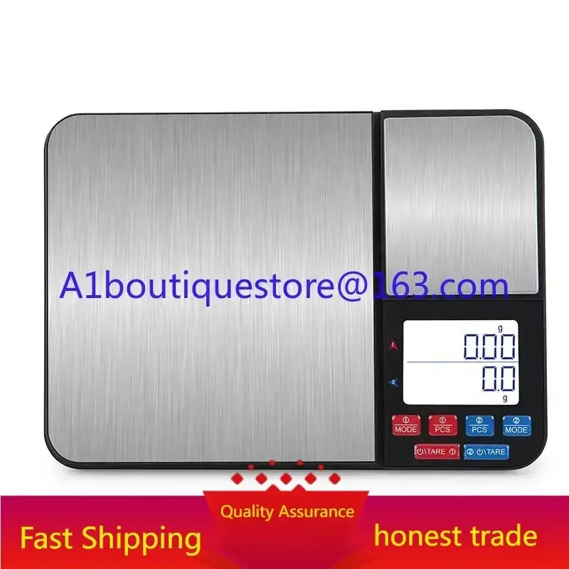 Kitchen Coffee Scale With Double Scale Pan Digital Food Multifunction Weighing Scale 0.1g High Precision Measures LCD Display