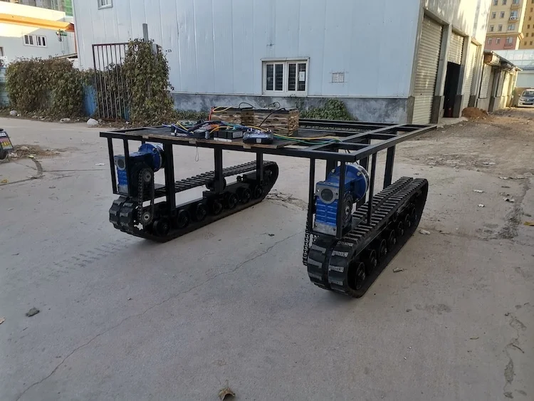 Tracked vehicles for sale rubber Robot Chassis Undercarriage Platform rubber track platform tracked chassis