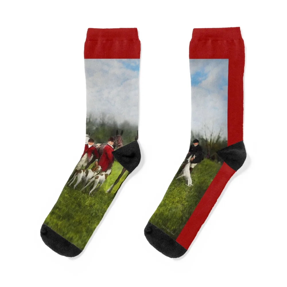 

Hunter - The fox hunt - Tally-ho 1924 Socks Stockings compression halloween christmas gifts hip hop Girl'S Socks Men's