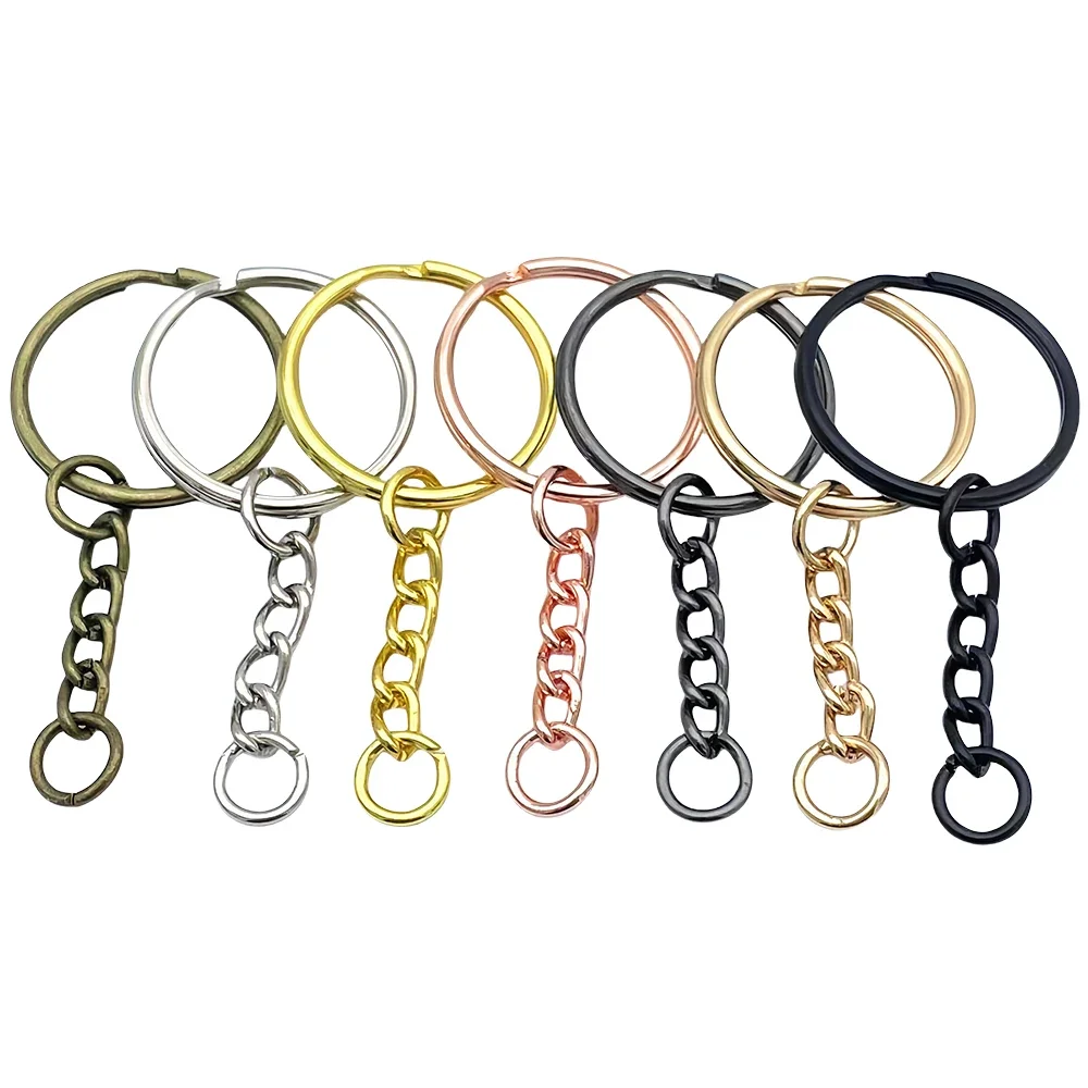 5Pcs Key Ring Key Chain Round Split Keyfob Keyrings With Jump Ring for Keychain Pendants DIY Jewelry Making Accessories