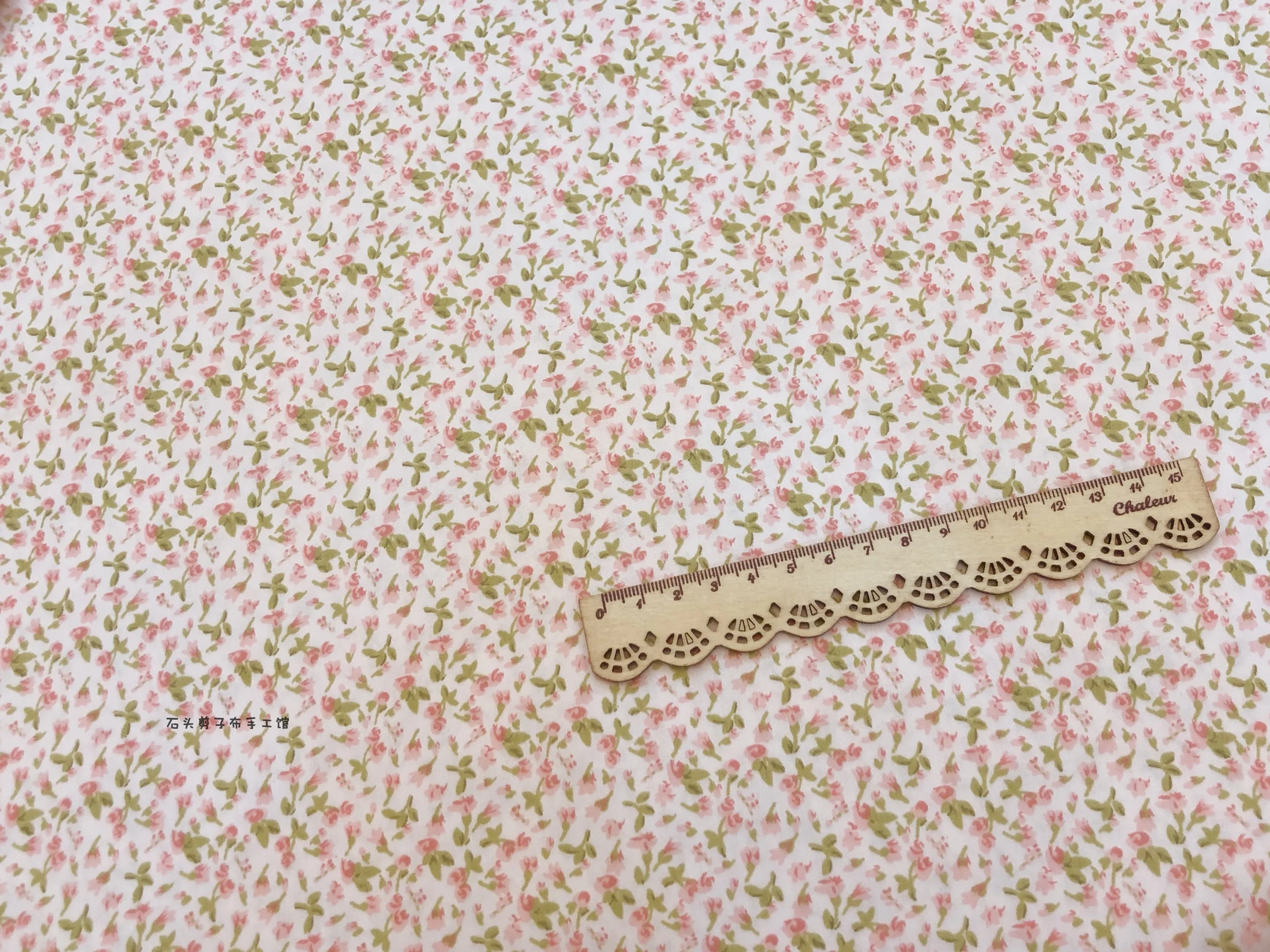 160x50cm Small Rose Cotton Twill Printed Fabric, for Pajamas Bedding Hand-Made Curtain Surface sewing cloth