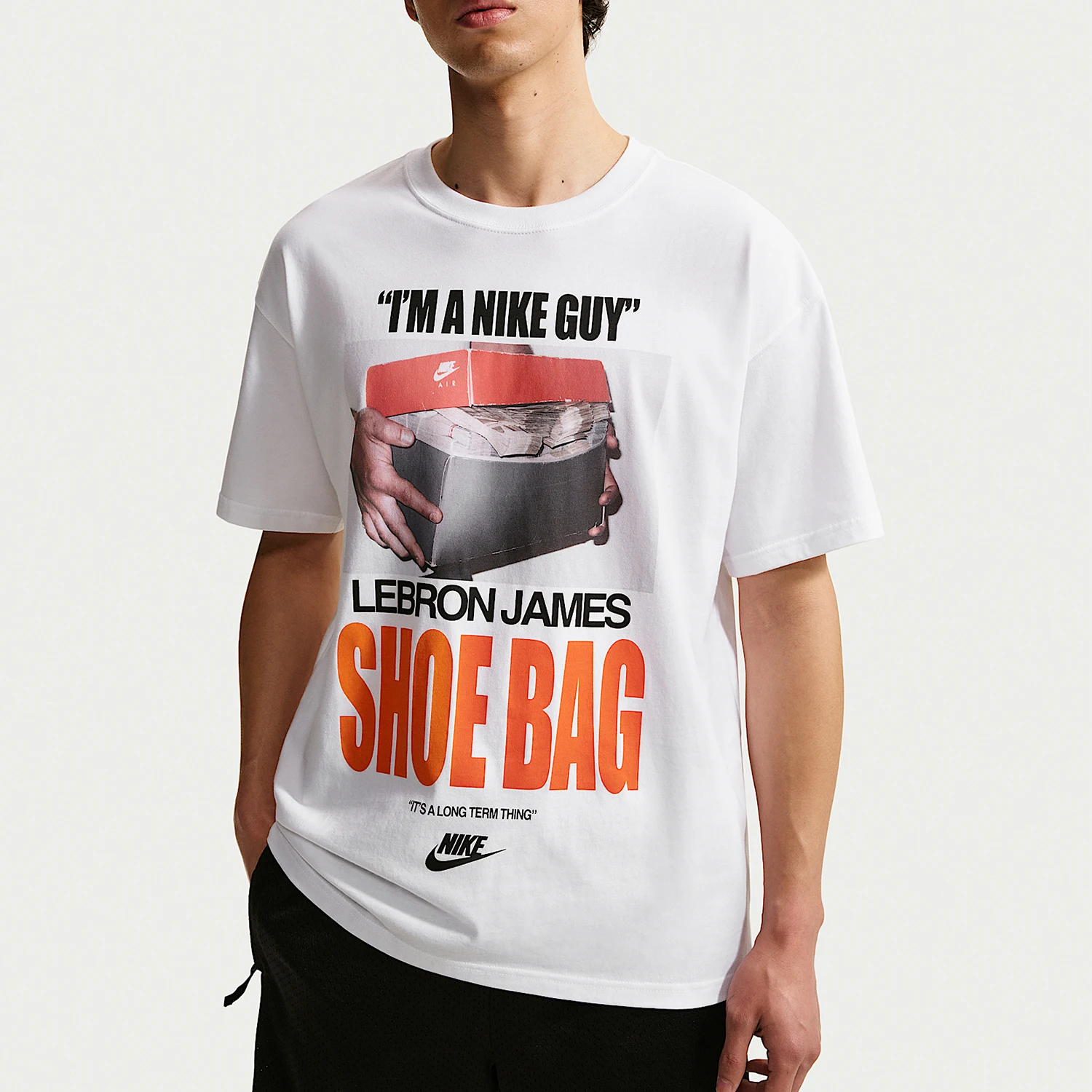 Nike genuine LeBron Shoe Bag men's basketball short sleeved T-shirt IH8574-100