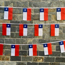 EOODLOVE-Bandera de la República de Chile, banderas decorativas colgantes para interiores y exteriores, poliéster de alta calidad, tamaño 20, 14x21cm