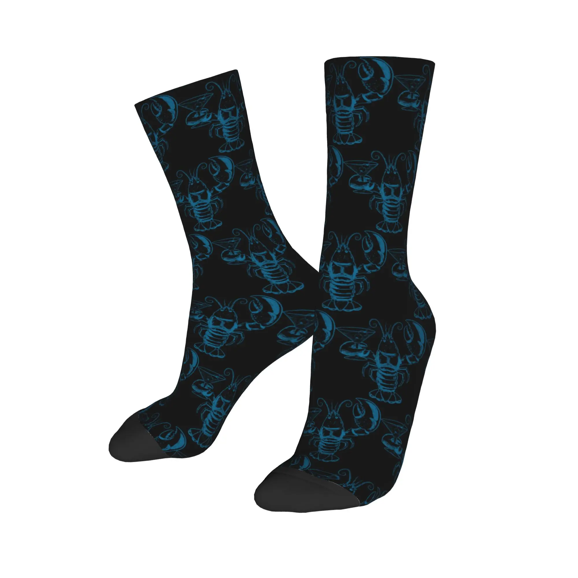 Fashion Male Men Socks Harajuku Lobster Martini Case for Summer Seafood Cocktail Sock Polyester  High Quality Women Stockings
