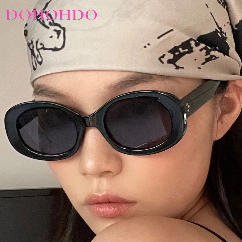 

Retro Fashion Small Oval Frame Women's Sunglasses Luxury Brand Summer Driving Travel Shades Men Sun Glasses UV400 Lunette Femme