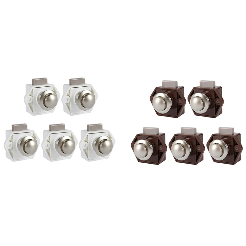 5Pcs 20Mm Camper Car Push Lock RV Caravan Boat Motor Home Cabinet Drawer Latch Button Locks For Furniture Hardware