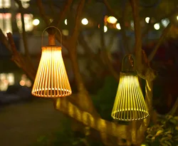 Outdoor Solar Garden Lamp Villa Gate Home Rattan Hanging Lamp Balcony Outdoor Decoration Atmosphere Projection Lamp camping