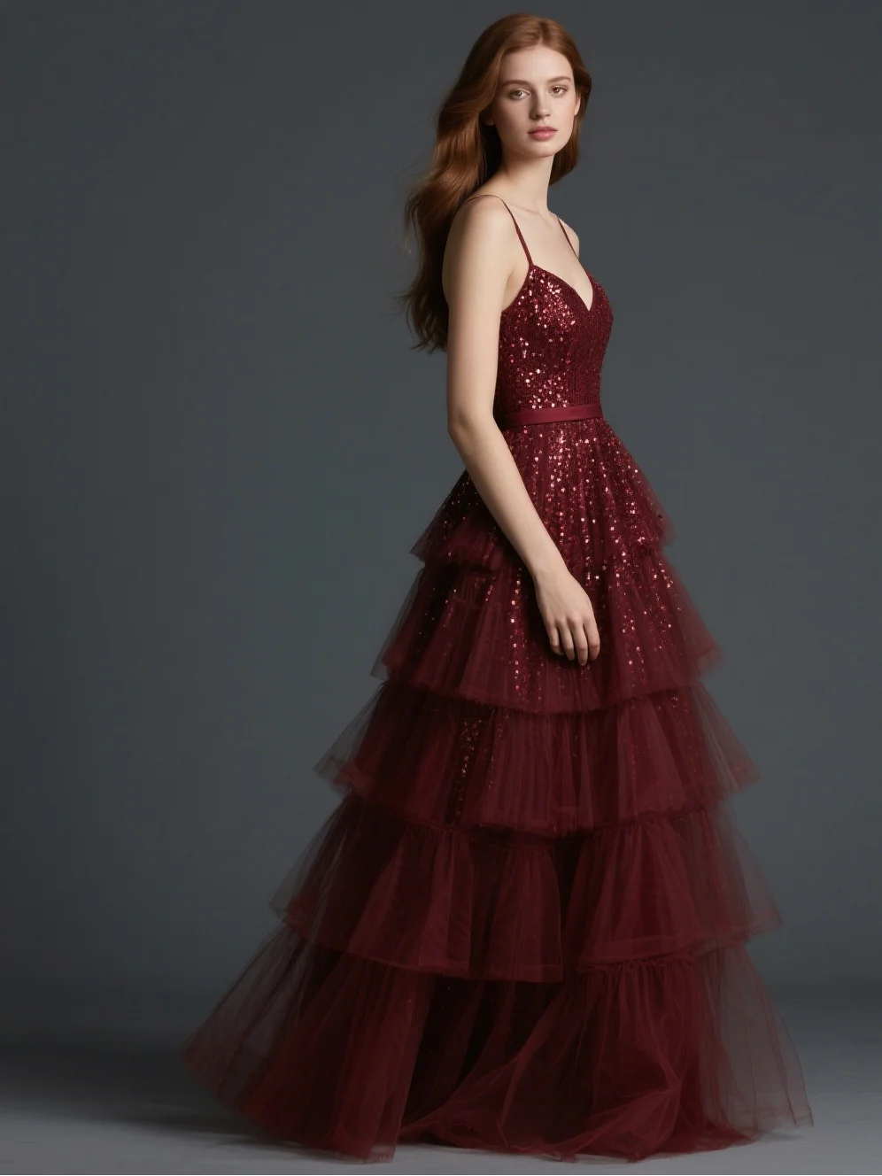 

Fashion Luxury A-Line Prom Gown Spaghetti Strap Sleeveless Sequins Floor Length Tulle Wedding Guest Dress 2025 free customized