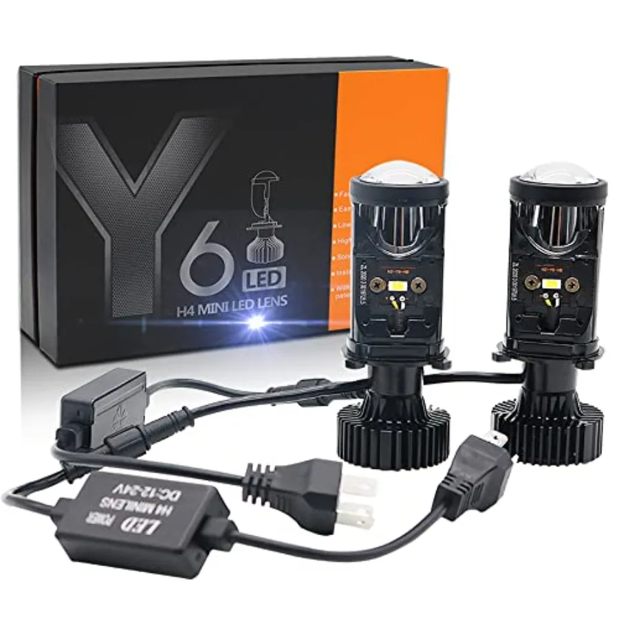 

【Spot goods】2Pcs H4/9003/HB2 LED Headlight Bulbs with Mini Projector Lens Canbus Hi/Lo Beam Solve Astigmatism Problem 16000lume