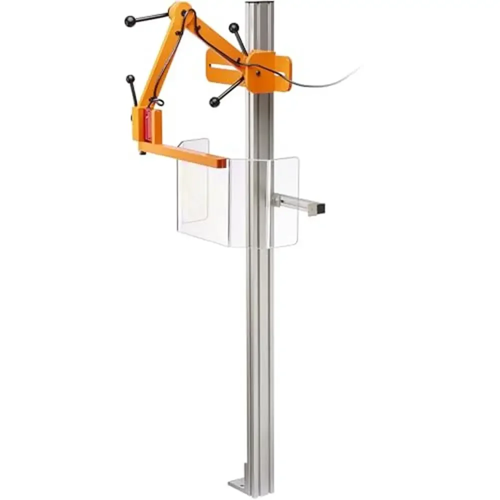 Milling Machine Safety Guard Interlocked Model Floor Mount Aluminum Post Polycarbonate Shield Easy Setup & Articulating Arms