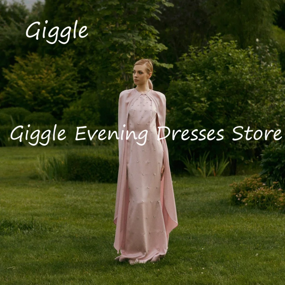 

Giggle Crepe Mermaid O-neck Ruffle Formal Elegant Prom Gown Floor Length luxury Evening Pretty Party Dresses for Women 2023