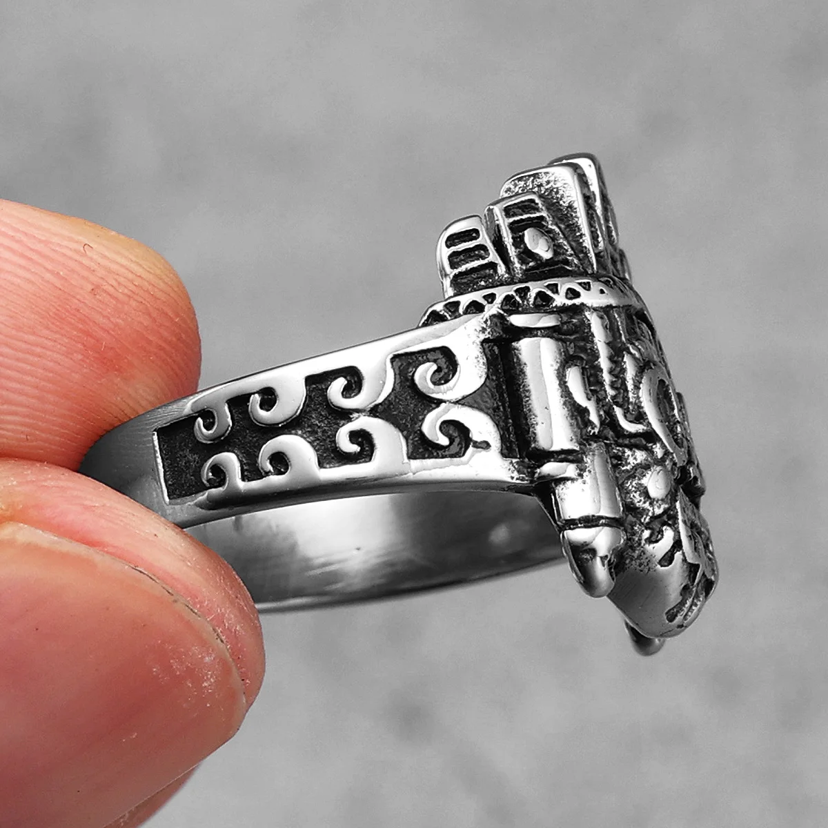 Vintage Totems Skull Men Rings Stainless Steel Women Jewelry Punk New In Rock Fashion Accessories Gift Wholesale Dropshiping