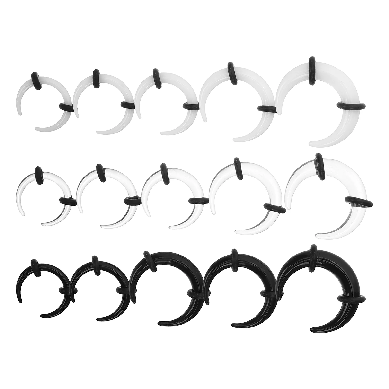 15 Pcs Piercing Kit Transparent Ear Expansion Nose Ring Septum Jewelry Mosaic Rings Body Piecing Stretching Studs Women's