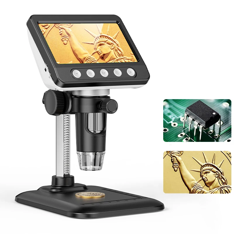 

4.3 Inch Digital Microscope 2MP 1000X Magnification 8 LED Light Built-in Storage Electronic Microscopio for Adult Soldering