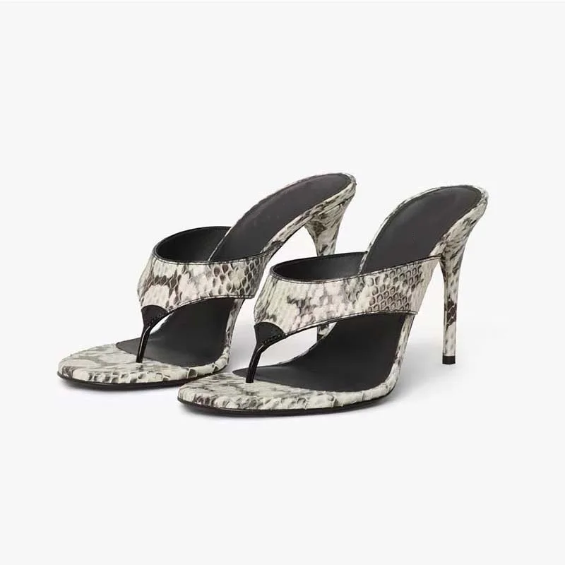 

Leopard Print Suede Open Toe Round Toe Flip Flops Mid-Heel Clip-Toe Sandals Fashion Roman Women Slippers Sandalias Mujer Verano