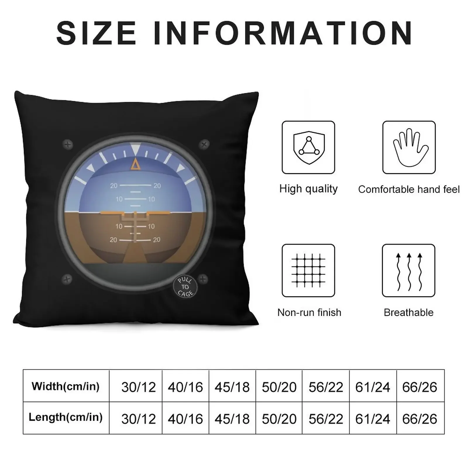 Attitude Indicator Flight Instruments Throw Pillow Cushions Cover home decor items pillow