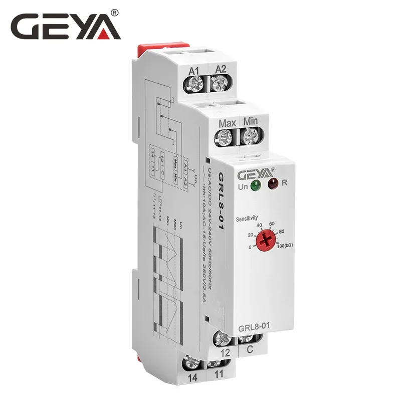 GEYA Level Control Relay 10A Water Level Controller Price Pump Up or Down Control Relay AC/DC24-240V GRL8