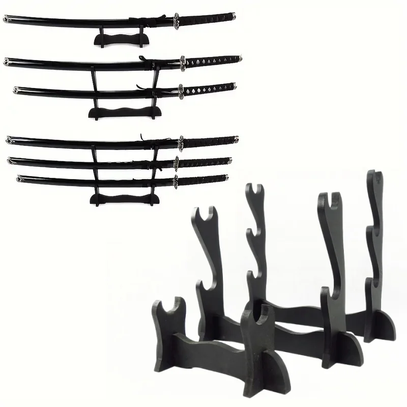 Black Samurai Sword Display Stand Anime Katana Holder Demon Slayer Sabre Storage Rack Home Decoration Cosplay Prop Accessories