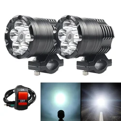 6 Chips Additional Motorcycle LED Spotlight Moto High/Low/Strobe Headlights Motocross Fog Light Accessories for Suzuki SUV ATV