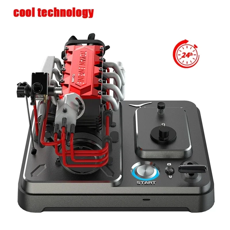 TOYAN L400 in-line Four-cylinder Methanol Engine High-performance Model Toy with One-button Start Metal Base and Starter Kit