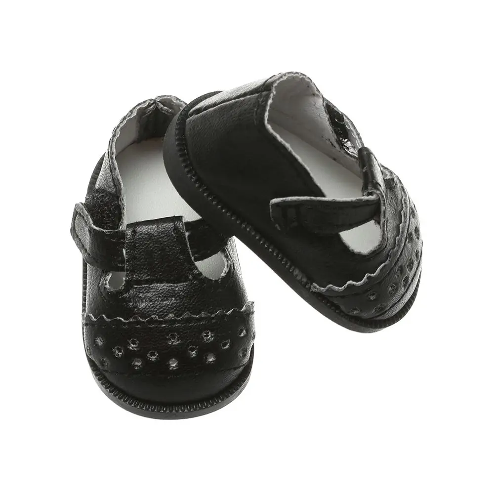 Zapatos de cuero PU para muñeca, accesorios de ropa para niños, zapatos de juguete, pentagrama, 16 pulgadas, regalos de cumpleaños, 6,5 cm