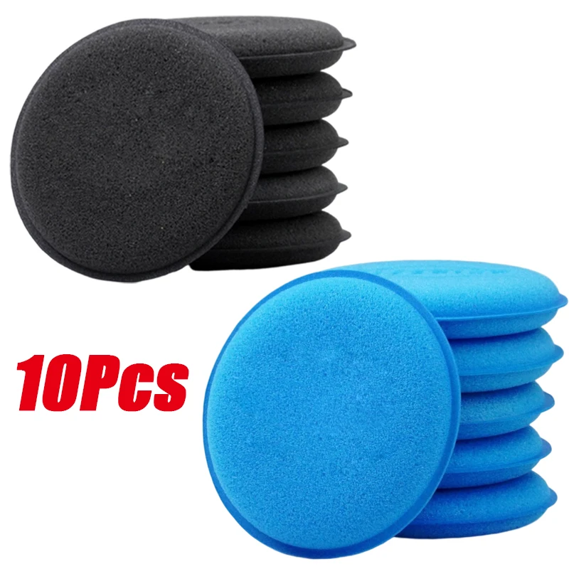 10Pcs Runde Auto Wachsen Polnischen Wachs Schaum Schwamm Hohe Dichte Applikator Pads Reinigung Schwamm Auto Detail Waschen Auto Reinigung werkzeug