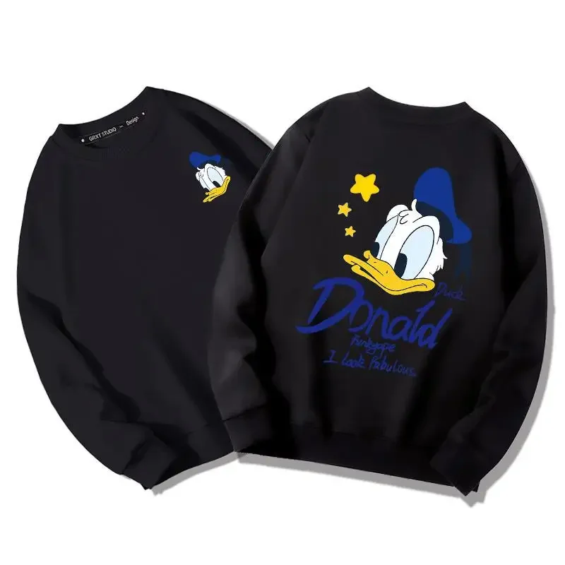 Disneyland Top dibujos animados Pato Donald sudadera de cuello redondo Otoño e Invierno nueva pareja Top abrigo suelto ropa gótica