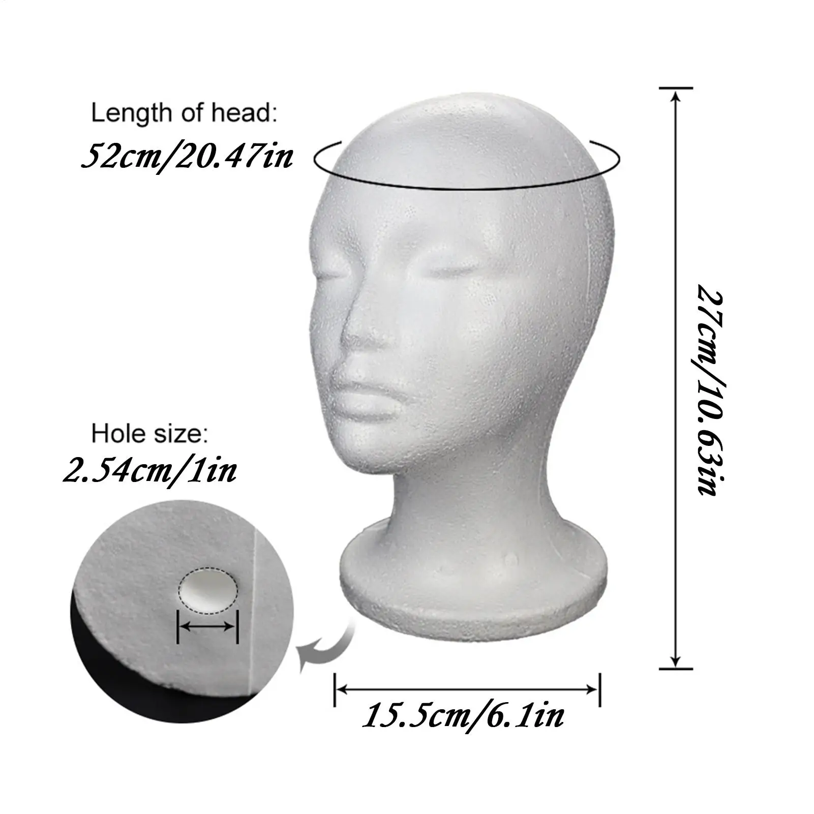 Foam Wig Head Model Mannequin Dummys Wig Glasses Hat Essential Hairpiece Stand Holder Female Model Salon Wig Fit Optimization view 6