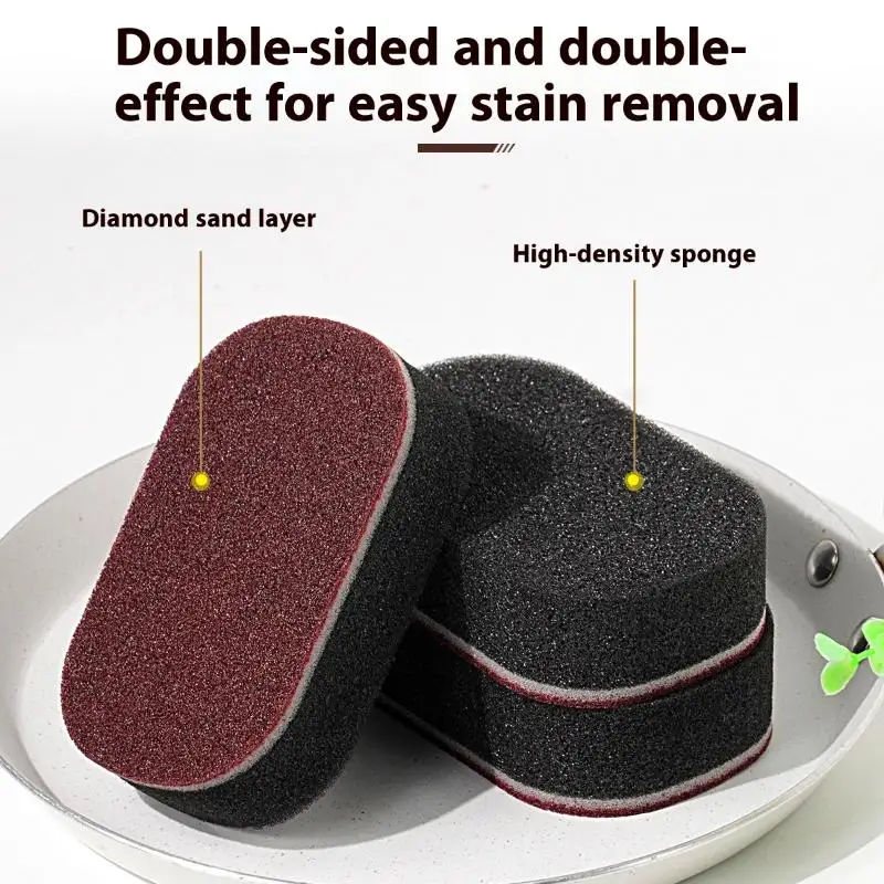 Magic Sponge Power Thicken Double -sided Dishes Cleaning Brushes Kitchen Wipe Rust Brushing Pot Bottom Black Stain Artifact