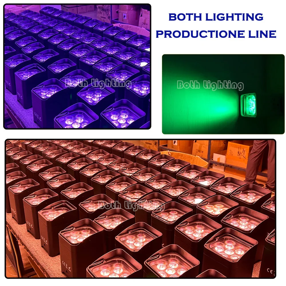 Both Lighting wireless uplight smart DJ S6 battery powered wireless dmx led lights 6*18w RGBWA+UV 6in1wedding Up Lighting