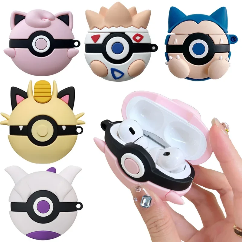 Pokemon Poke Ball Earphone Case for Apple Airpods 3 1/2 Pro Anime Pikachu Bluetooth Earphone Shells Protective Covers Toys Gifts