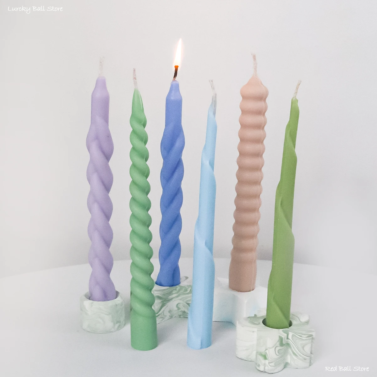 Romantic Spiral Long Pole Silicone Candle Mold DIY Geometry Round Church Candle Making Supplies Mould Handmade Gifts Home Decor