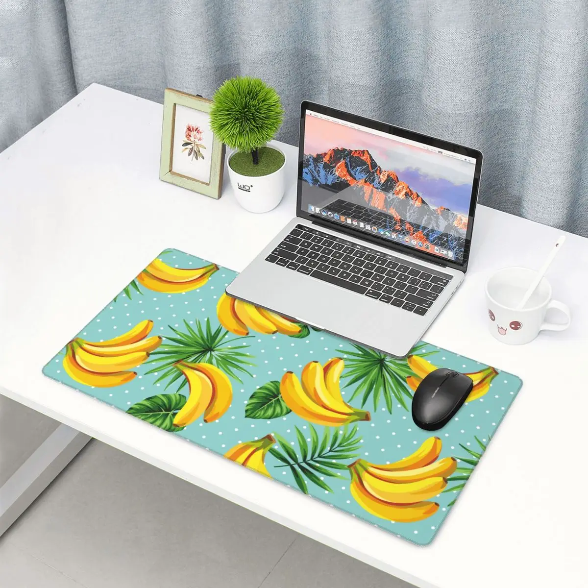 Banana Summer Fruits PC Carpet Mousepad Tropical Palm Leaves Big Laptop Printing Gamers Mouse pad