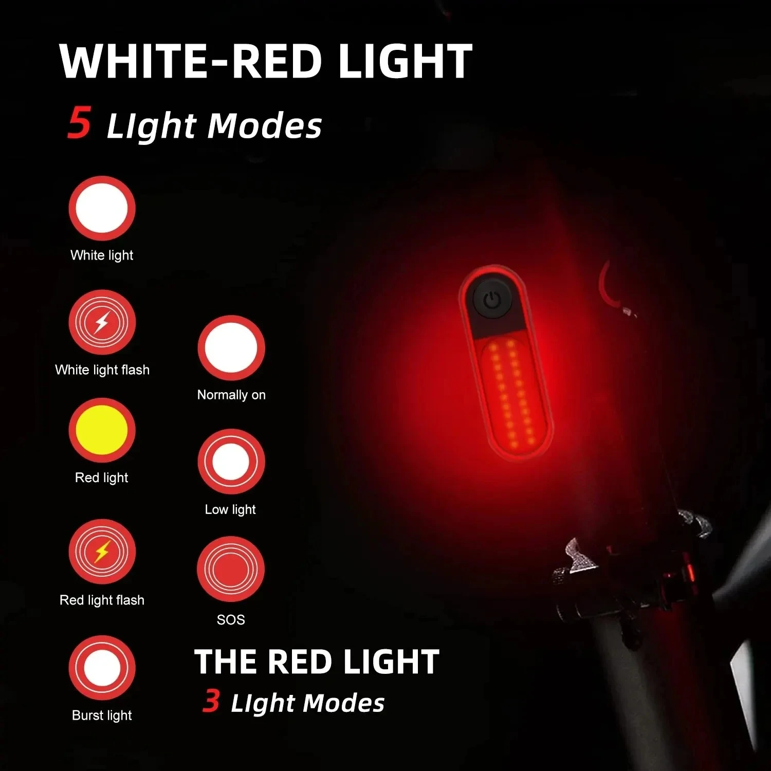 Bicycle Rear Light USB Rechargeable Taillights 5 Modes Light Waterproof COB Bike Light Mtb Bike Taillights For Cycling Safety