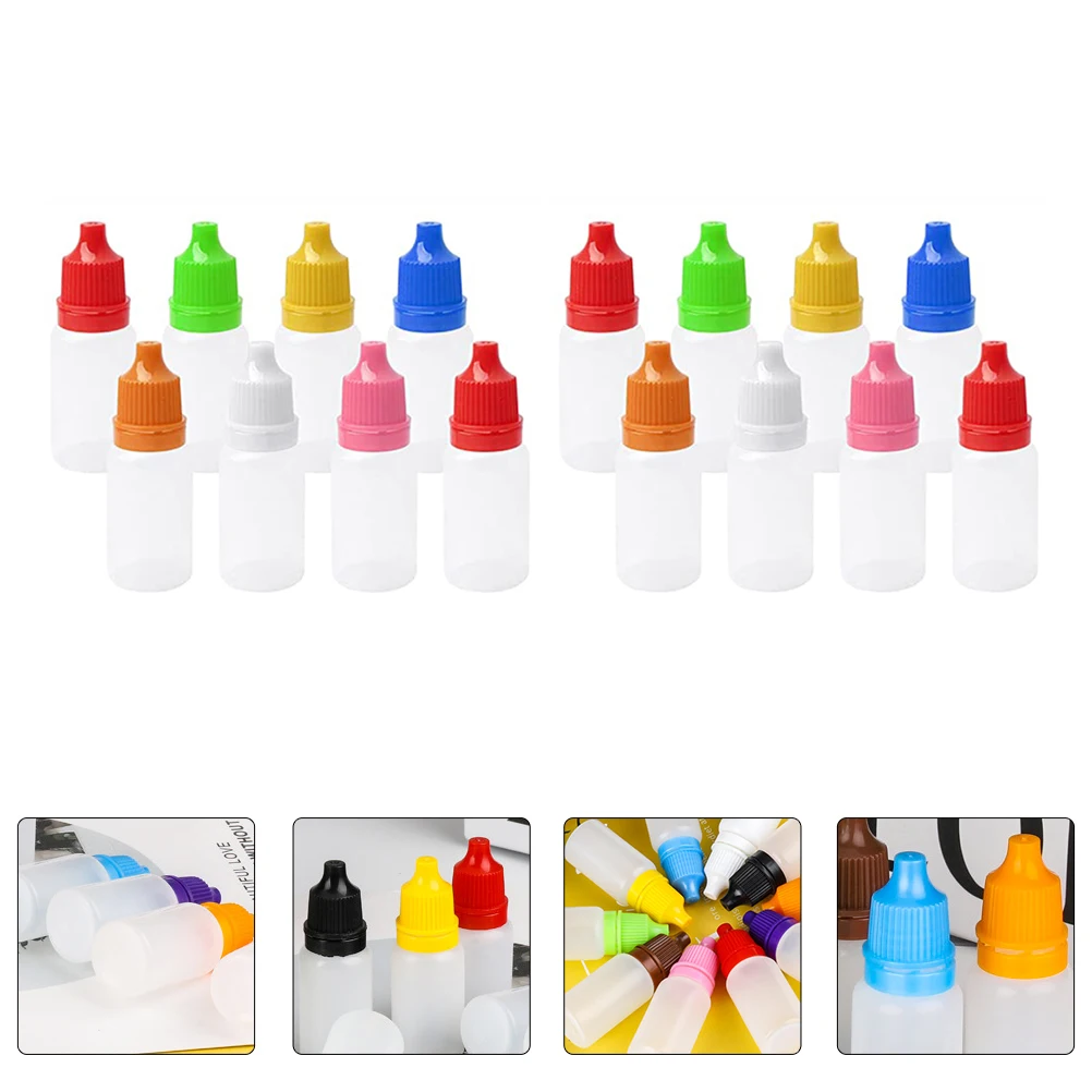 

50pcs Eye Liquid Bottles Lightweight Portable Leak Proof PE Material Empty Dropper Translucent Squeezable Lab Bottle Travel Size