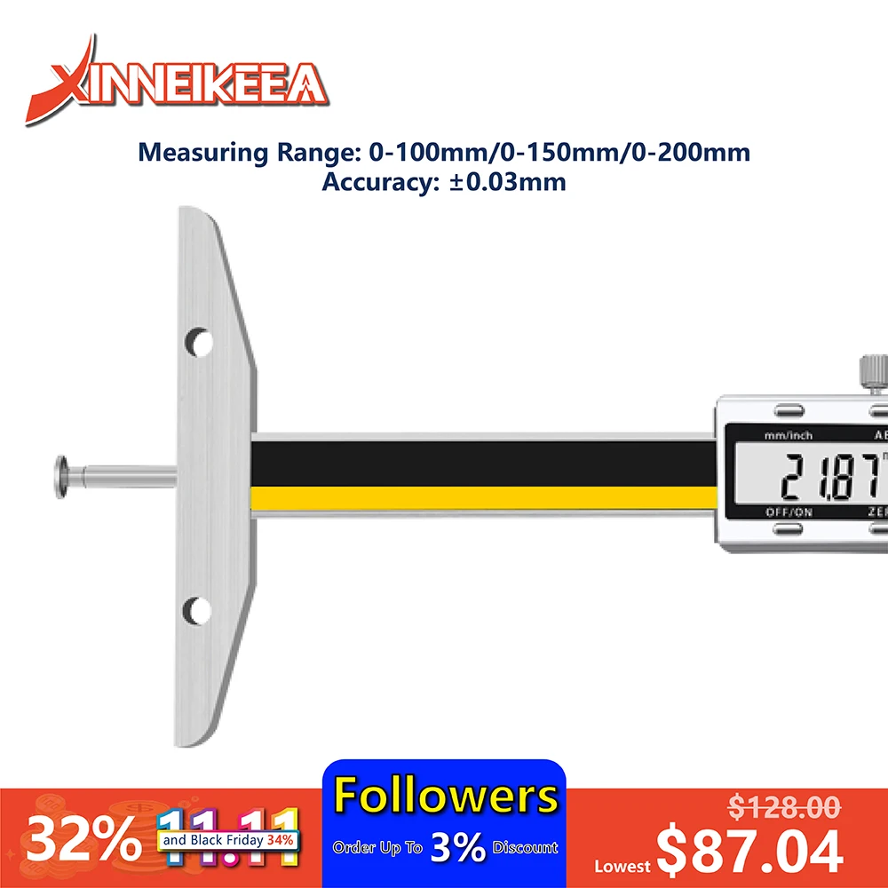

Диск Тонкий стержень цифровой Дисплей линейка для замера глубины 0-85 мм 0-150 мм Точность 0,02 мм точное измерение Глубина отверстия метрической систем