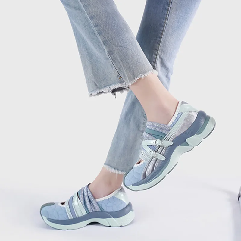 Women Casual Loafers Strap Ballet Dance Flats Shoes Spring Autumn Thick Sole Espadrilles Female Sports Walking Sneakers Shoes