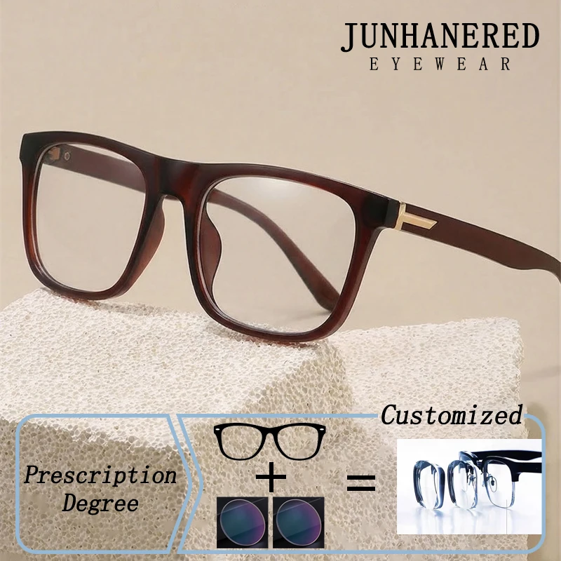 

Custom Fashion Men Oversized Square Hyperopia Frame Sunshade Prescription Glasses Anti Blue Light Myopia Astigmatism Eyewear